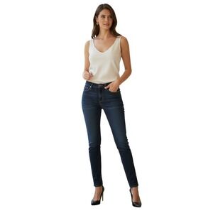 Hudson Nico Mid Rise Super Skinny Jeans Dark Indigo Stretch 31x29 NWOT Made USA